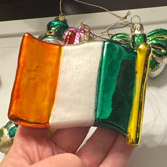 Irish Themed Holiday Ornament Set - Green, Gold, White - Picture 7 of 11